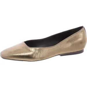 Chelsea Womens Leather Square Toe Ballet Flats
