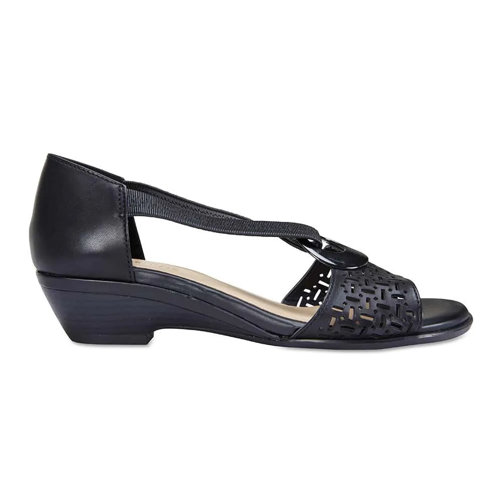 Chime Sandal in Black Leather