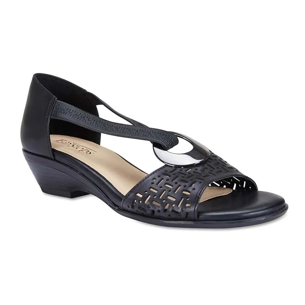 Chime Sandal in Black Leather
