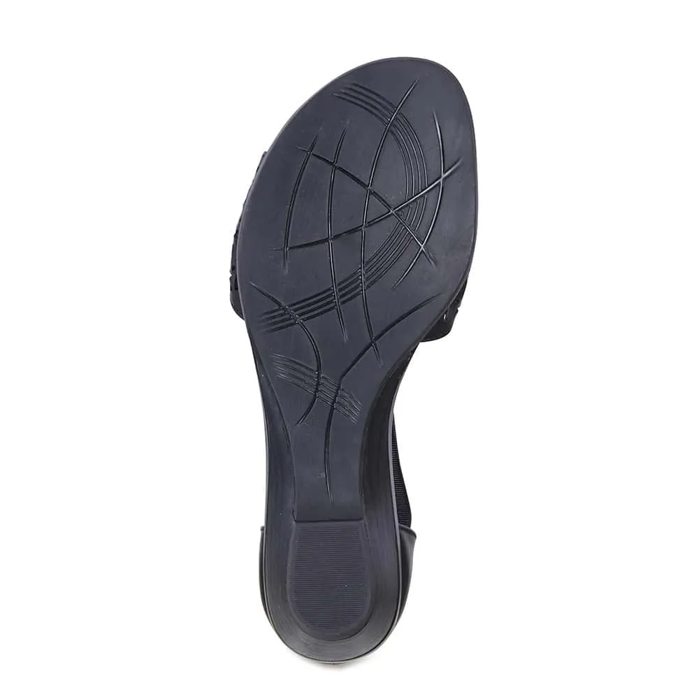 Chime Sandal in Black Leather