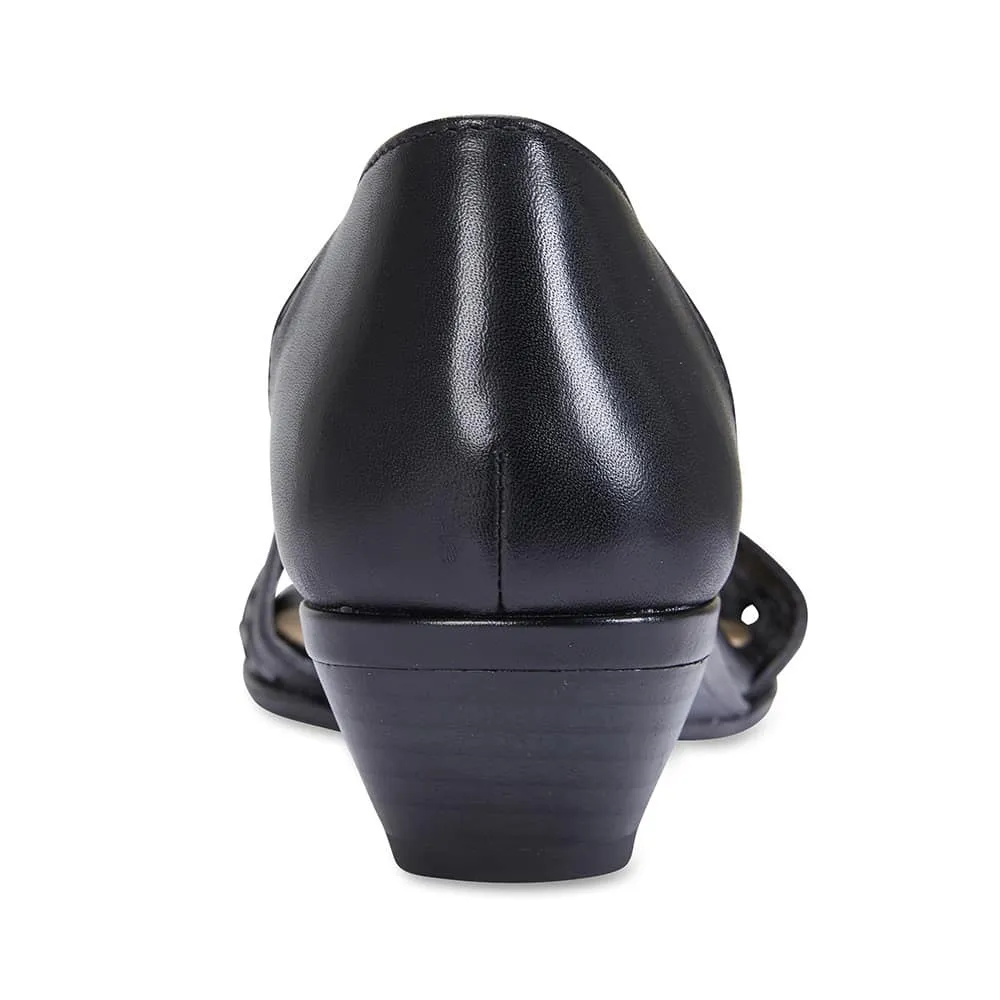 Chime Sandal in Black Leather