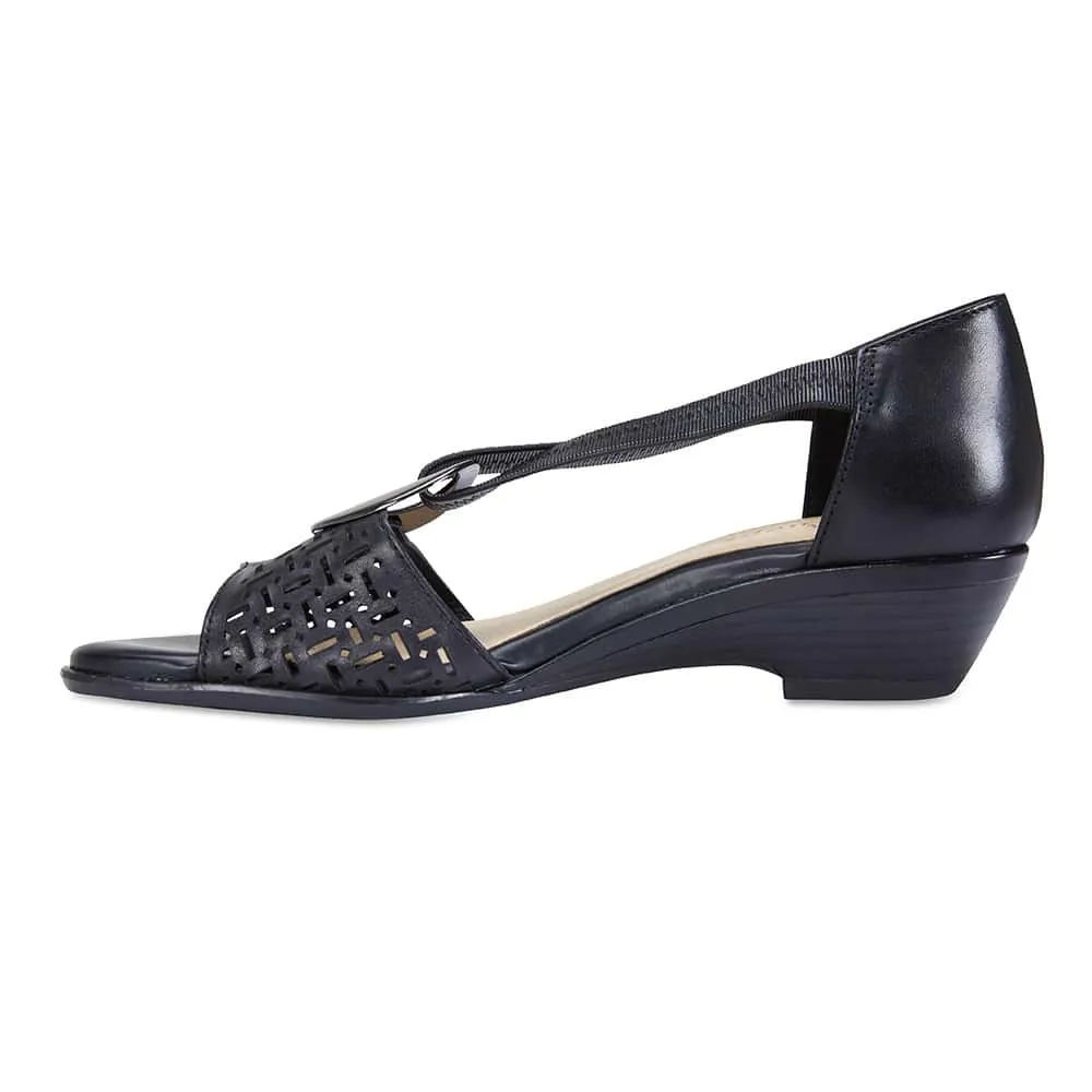 Chime Sandal in Black Leather