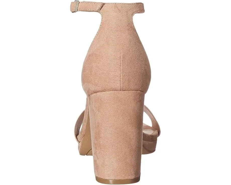 Chinese Laundry Teri Sandals Women US 10 Dark Nude Ankle Strap Block Heel KHD418