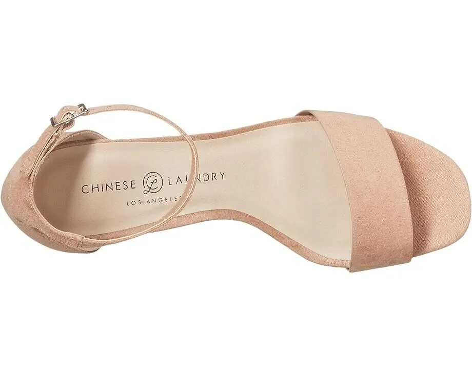 Chinese Laundry Teri Sandals Women US 10 Dark Nude Ankle Strap Block Heel KHD418