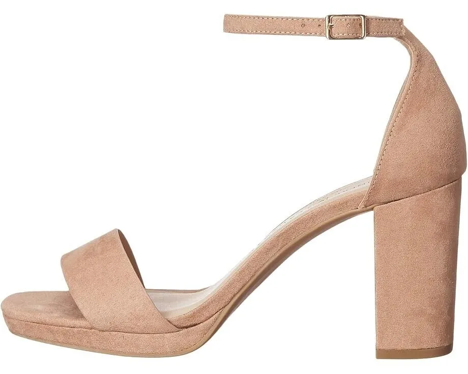 Chinese Laundry Teri Sandals Women US 10 Dark Nude Ankle Strap Block Heel KHD418