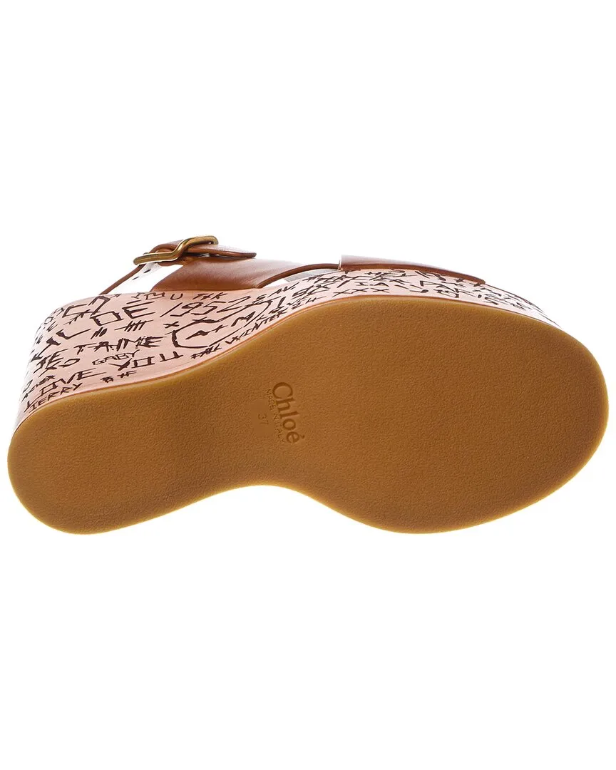 Chlo Maxime Leather Wedge Sandal