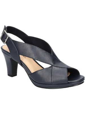 Christy Womens Faux Leather Kitten Heel Slingback Sandals