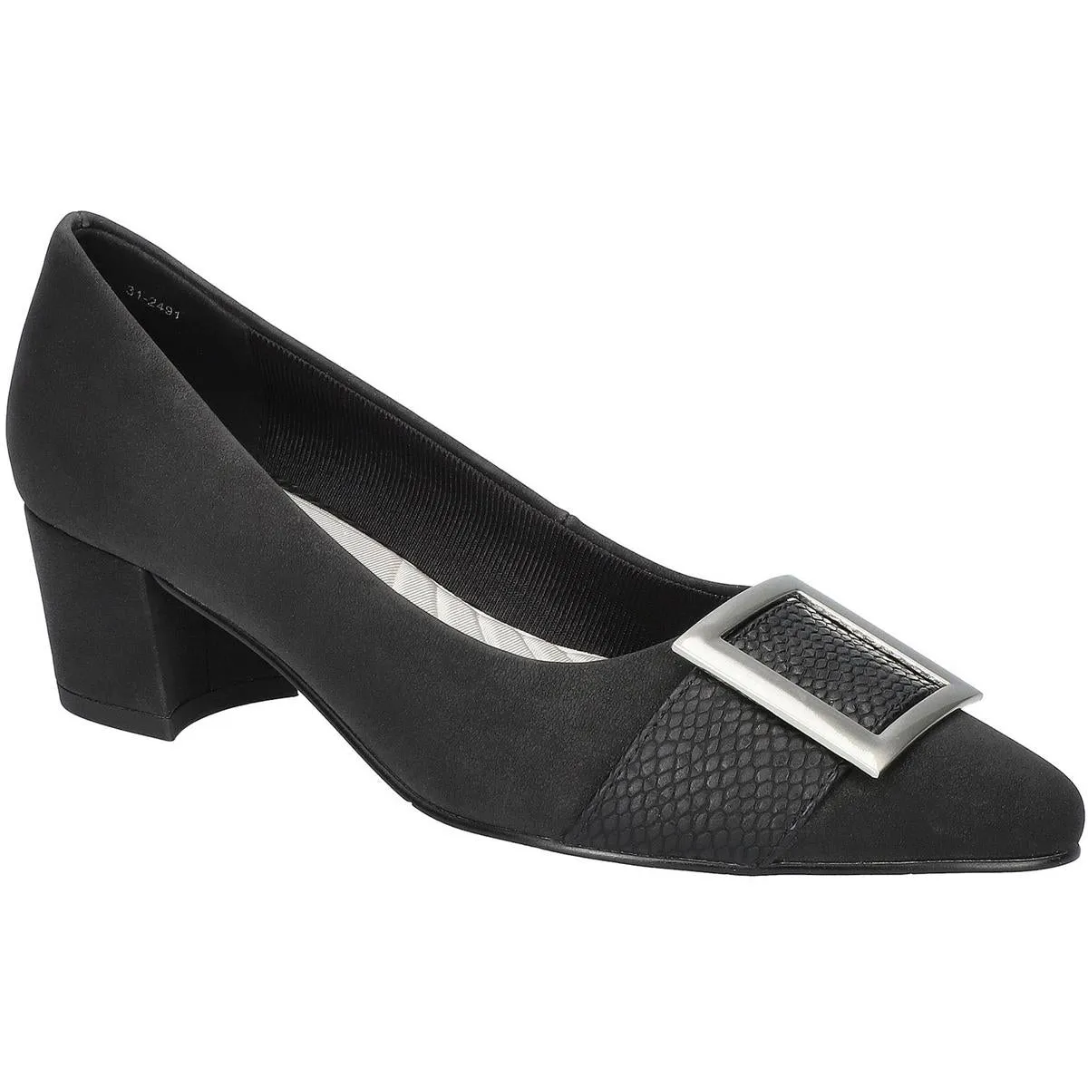CIDER Womens Faux Leather Slip On Block Heels