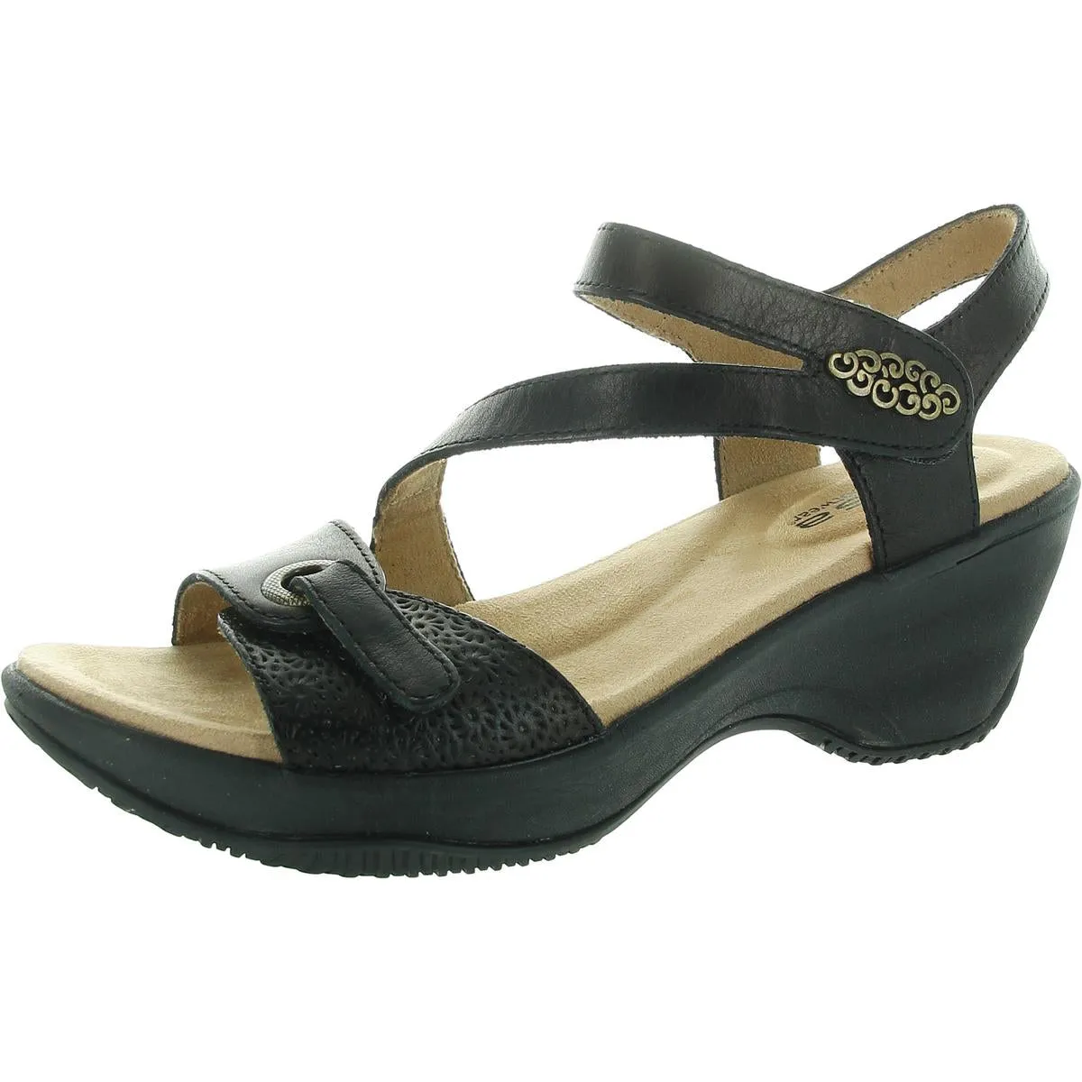 Cindy Womens Adjustable Leather Slingback Sandals
