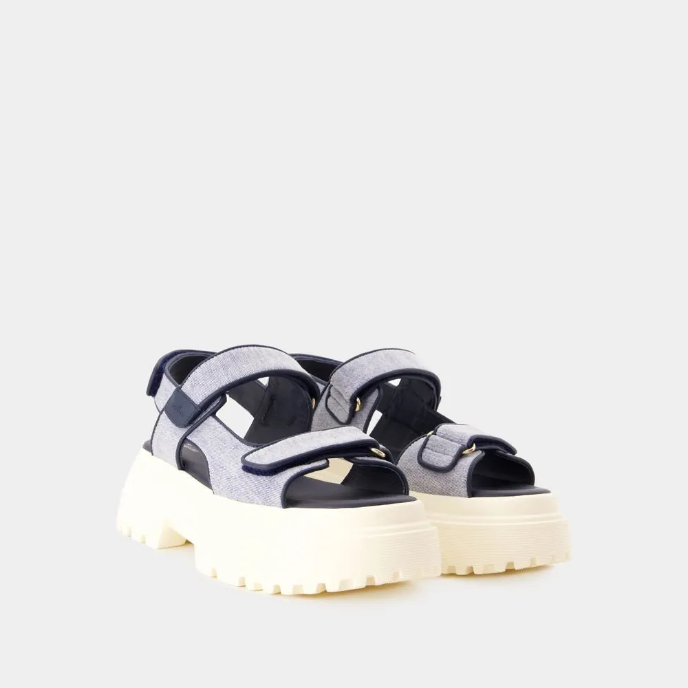 Cinturino Sandals - Cotton - Blue