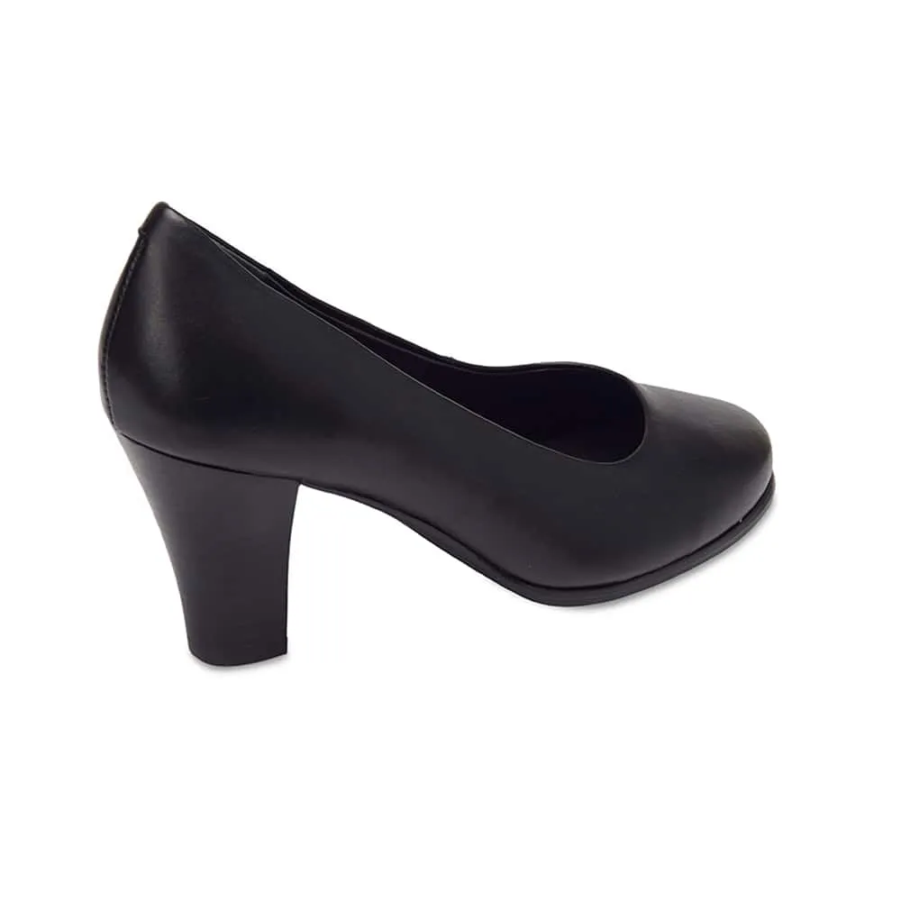 Clara Heel in Black Leather
