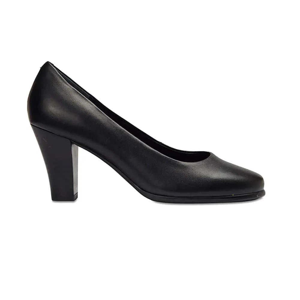 Clara Heel in Black Leather