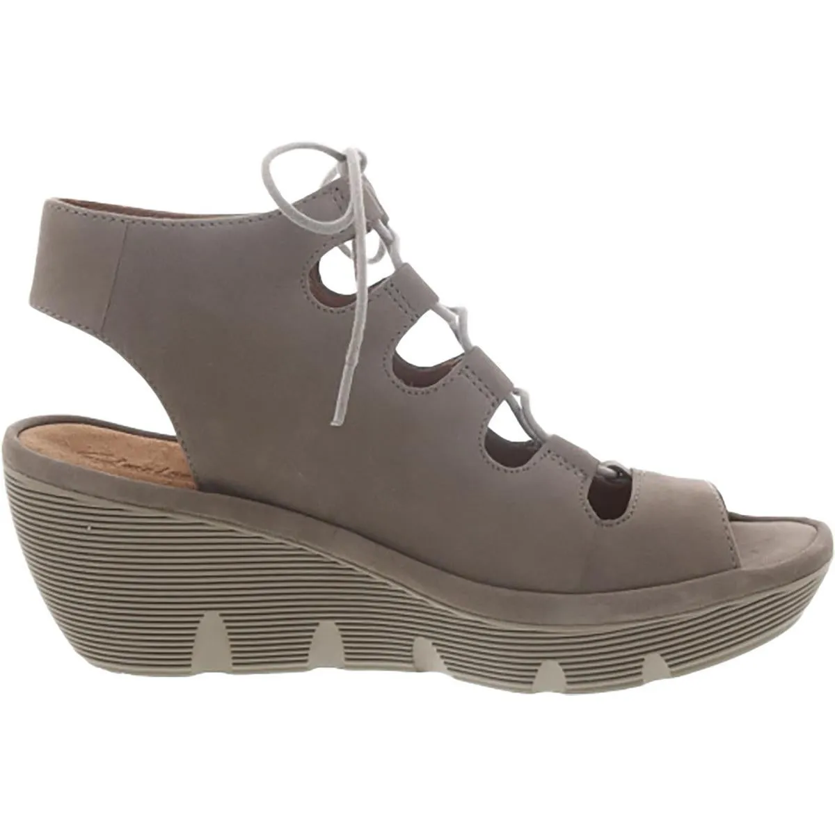 Clarene Grace Womens Nubuck Tie-Up Wedge Sandals