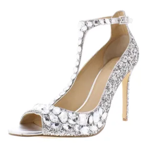Conroy Womens Glitter Stilettos Dress Sandals