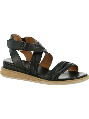 Corneilius Womens Leather Criss-Cross Strappy Sandals