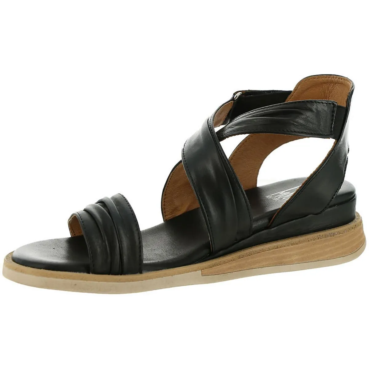 Corneilius Womens Leather Criss-Cross Strappy Sandals
