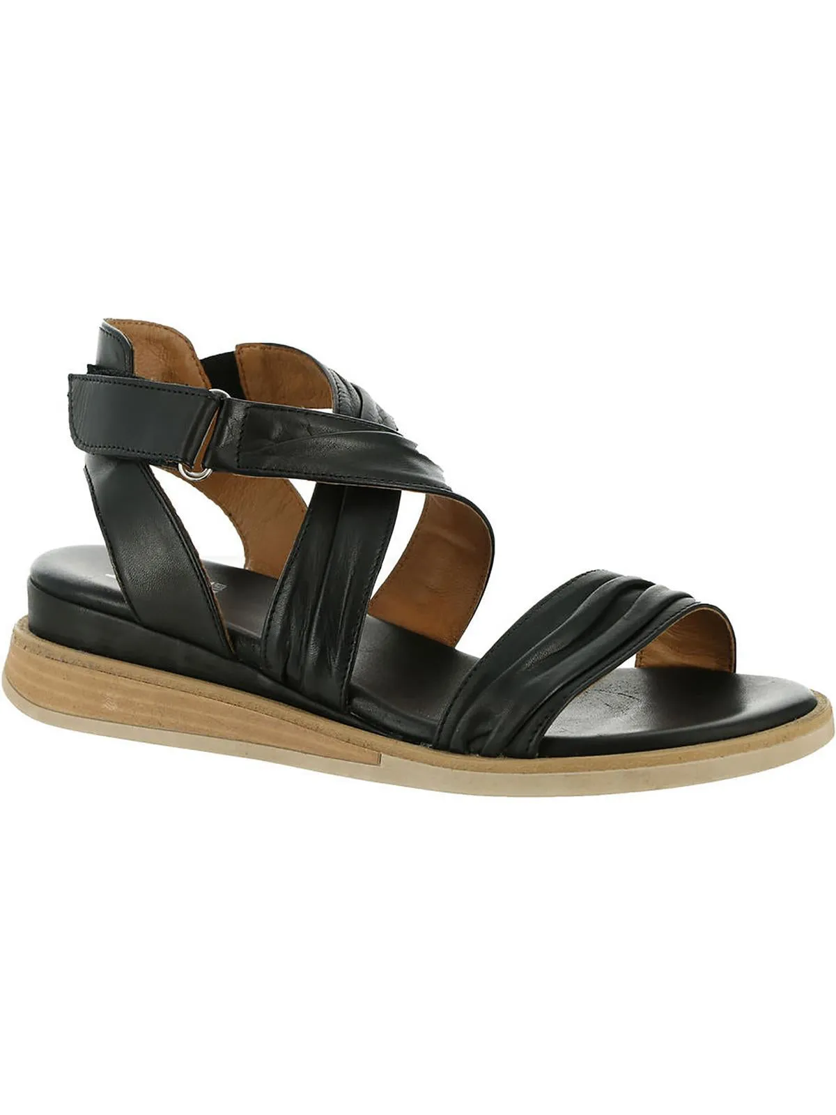 Corneilius Womens Leather Criss-Cross Strappy Sandals