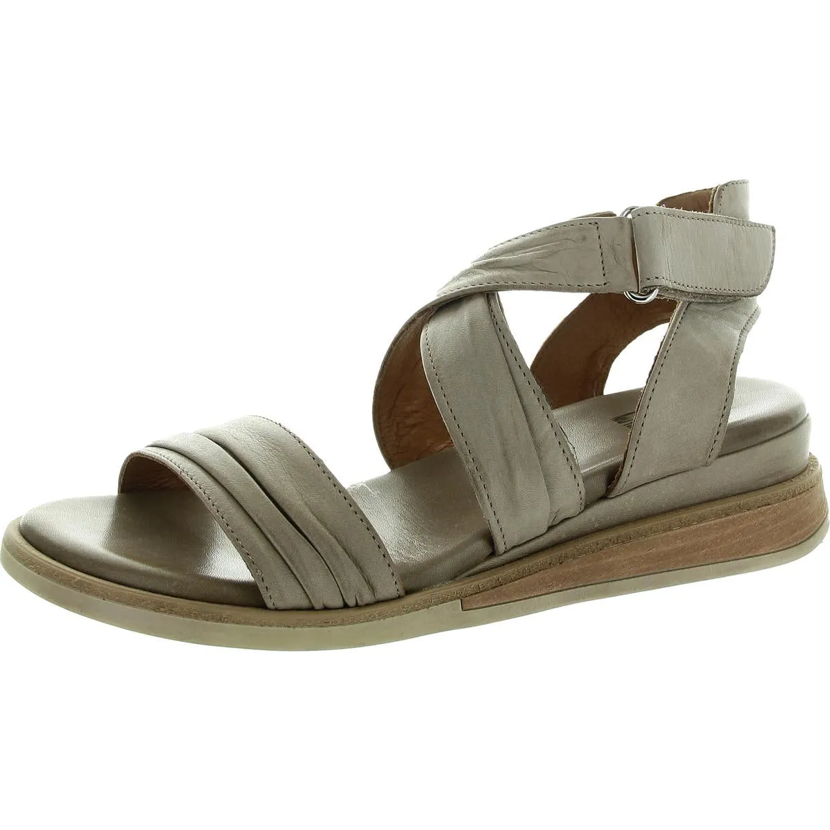 Corneilius Womens Leather Criss-Cross Strappy Sandals