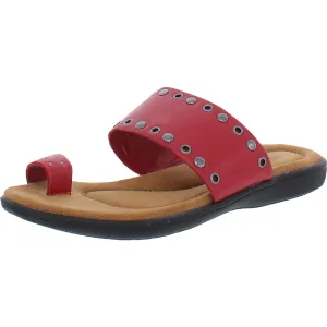 Coronado Womens Leather Embellished Slide Sandals