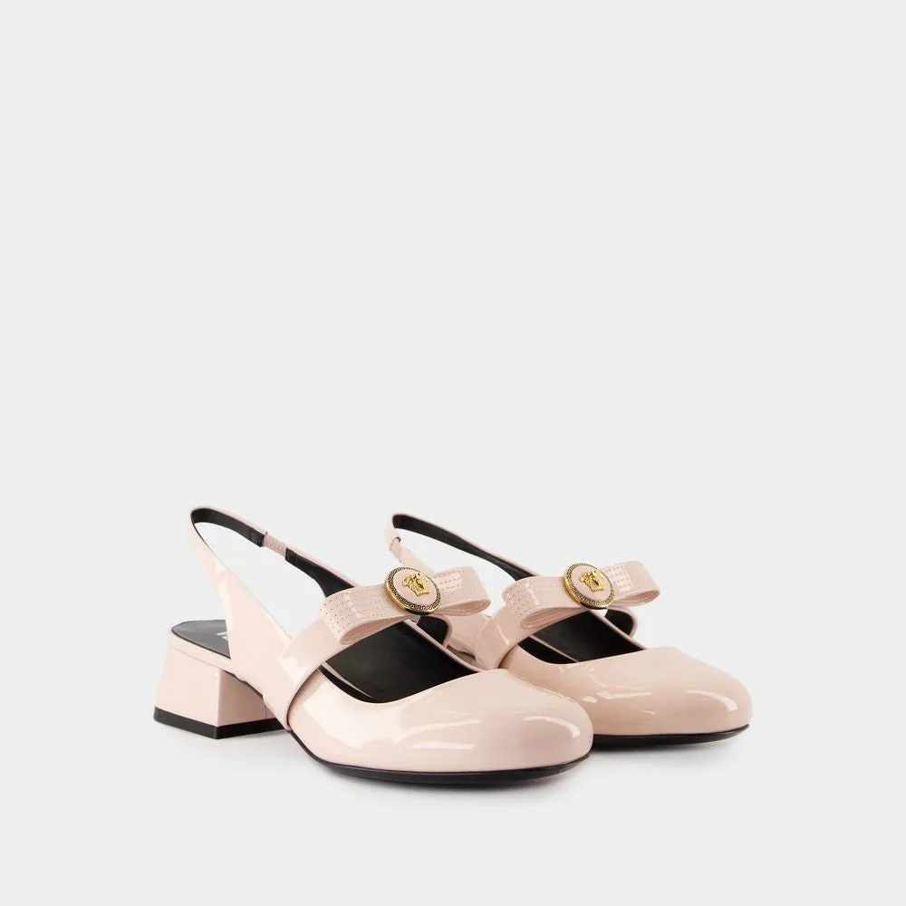 Court Shoes - Leather - Pink