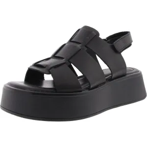 Courtney Womens Leather Ankle Strap Platform Sandals