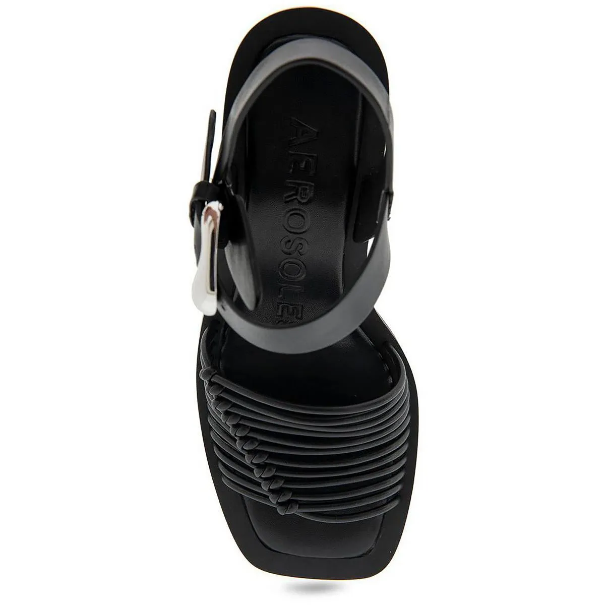 Crew Womens Faux Leather Strappy Kitten Heels