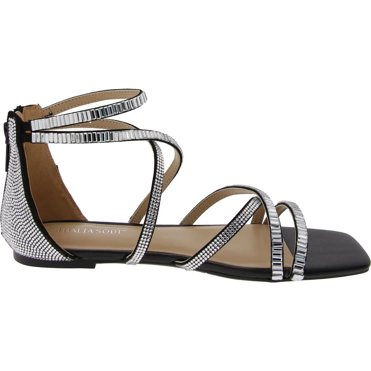 Dana Womens Embellished Square Toe Strappy Sandals
