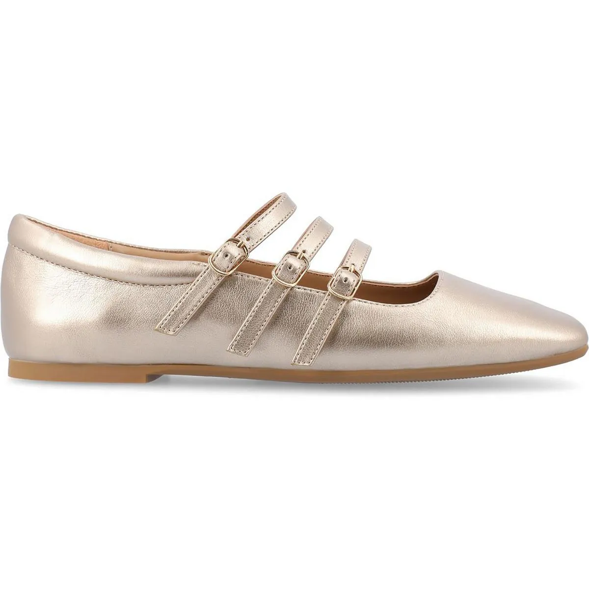 Darlin Womens Buckle Manmade Ballet Flats