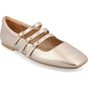 Darlin Womens Buckle Manmade Ballet Flats