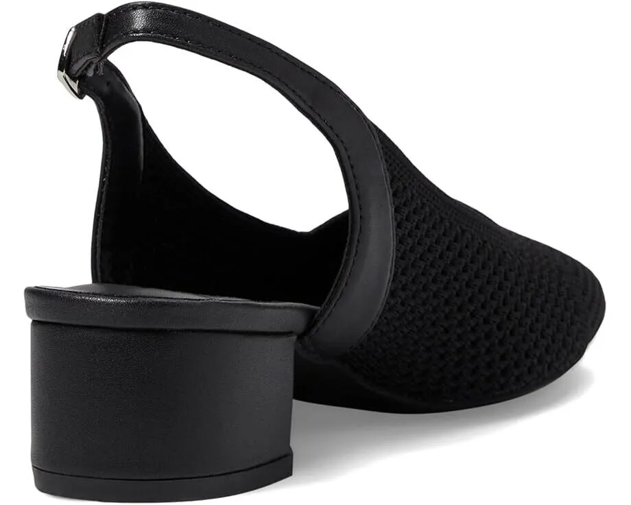 David Tate Glenna Pump Women's 9 Black Pointed Toe Slingback Block Heel KHD227