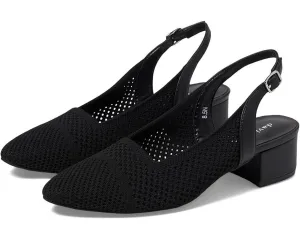 David Tate Glenna Pump Women's 9 Black Pointed Toe Slingback Block Heel KHD227