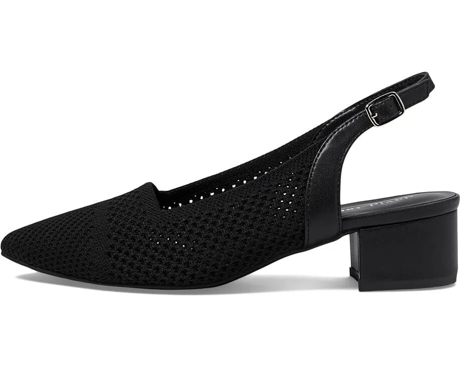 David Tate Glenna Pump Women's 9 Black Pointed Toe Slingback Block Heel KHD227