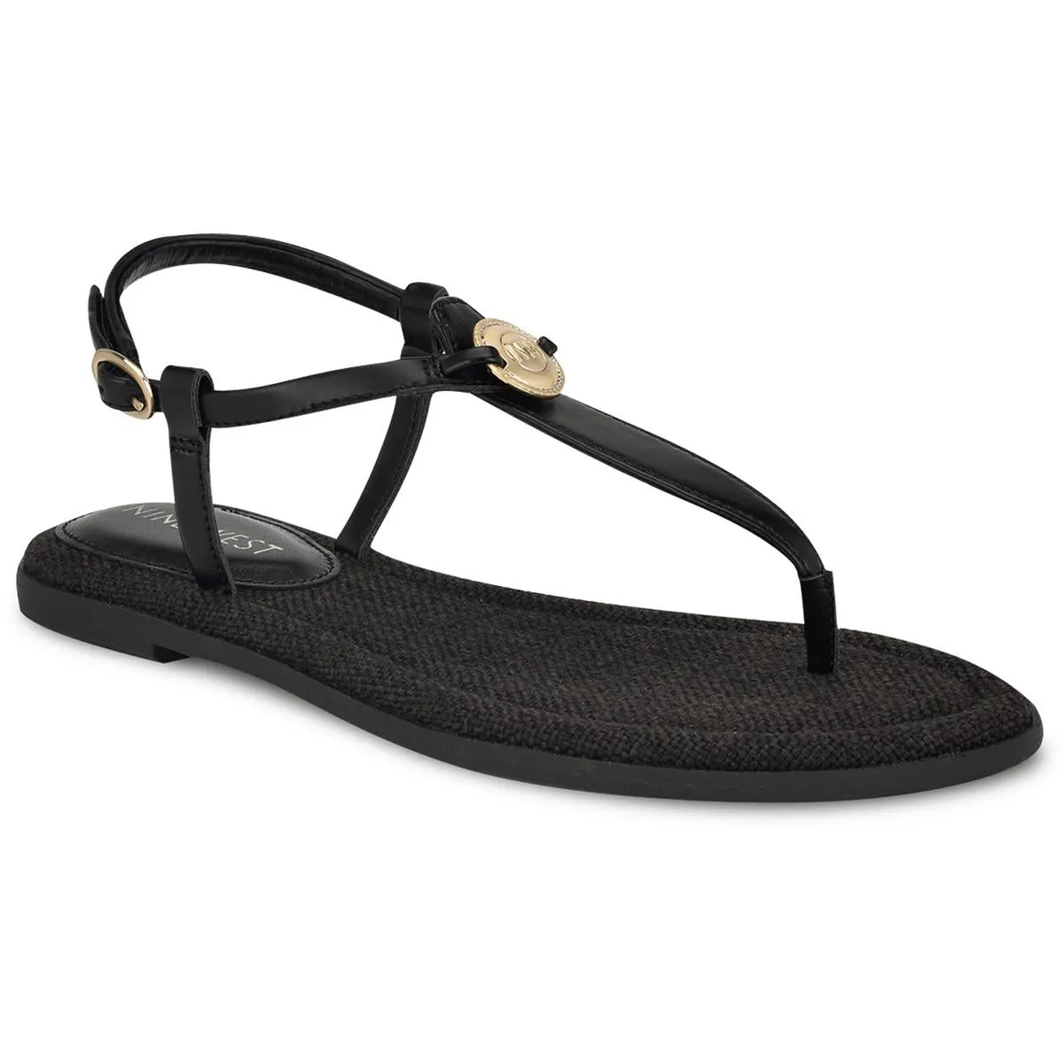 Dayna 3 Womens Embellished Faux Leather Slingback Sandals