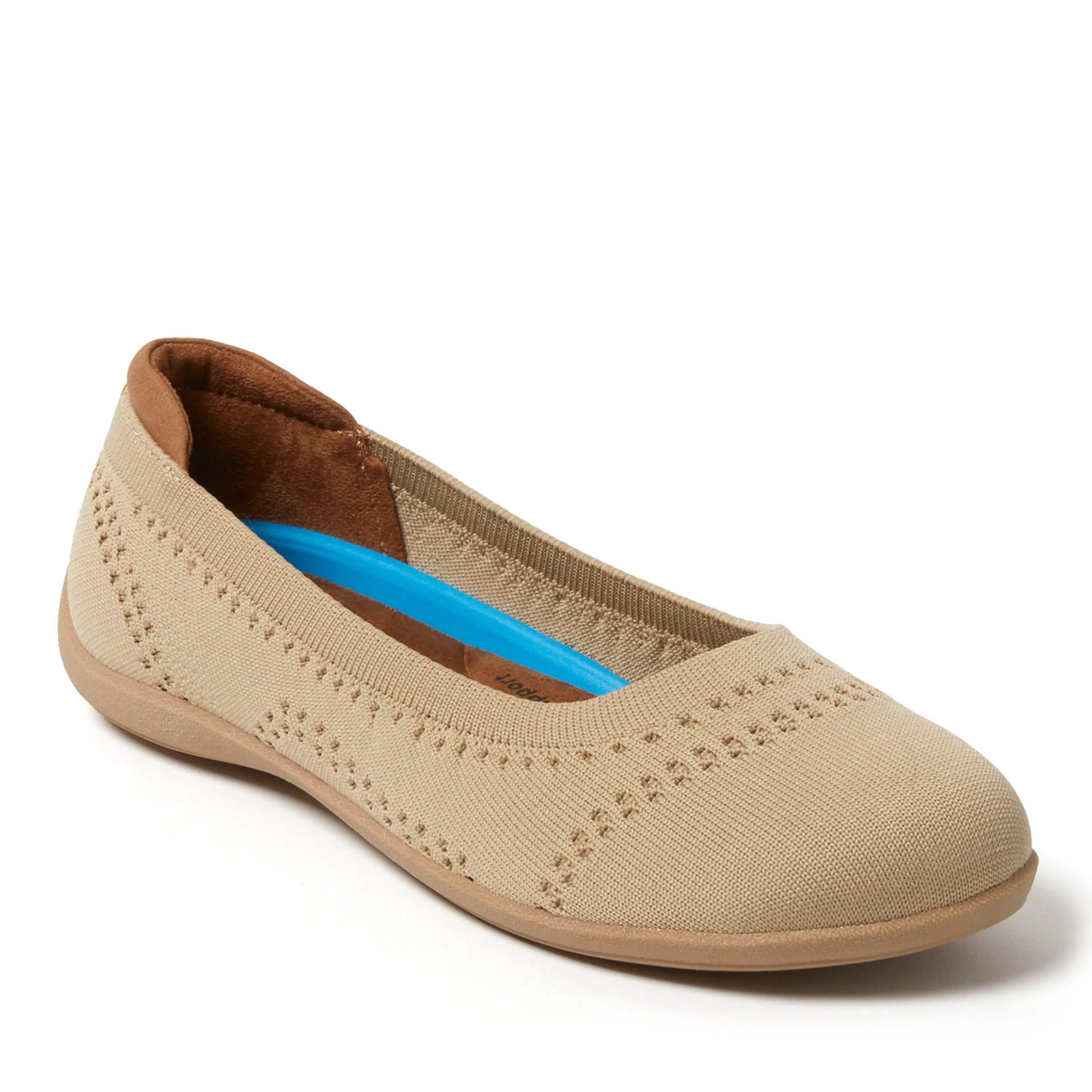 Dearfoams Women's Misty Ballet Flat Indoor/Outdoor Slip Ons