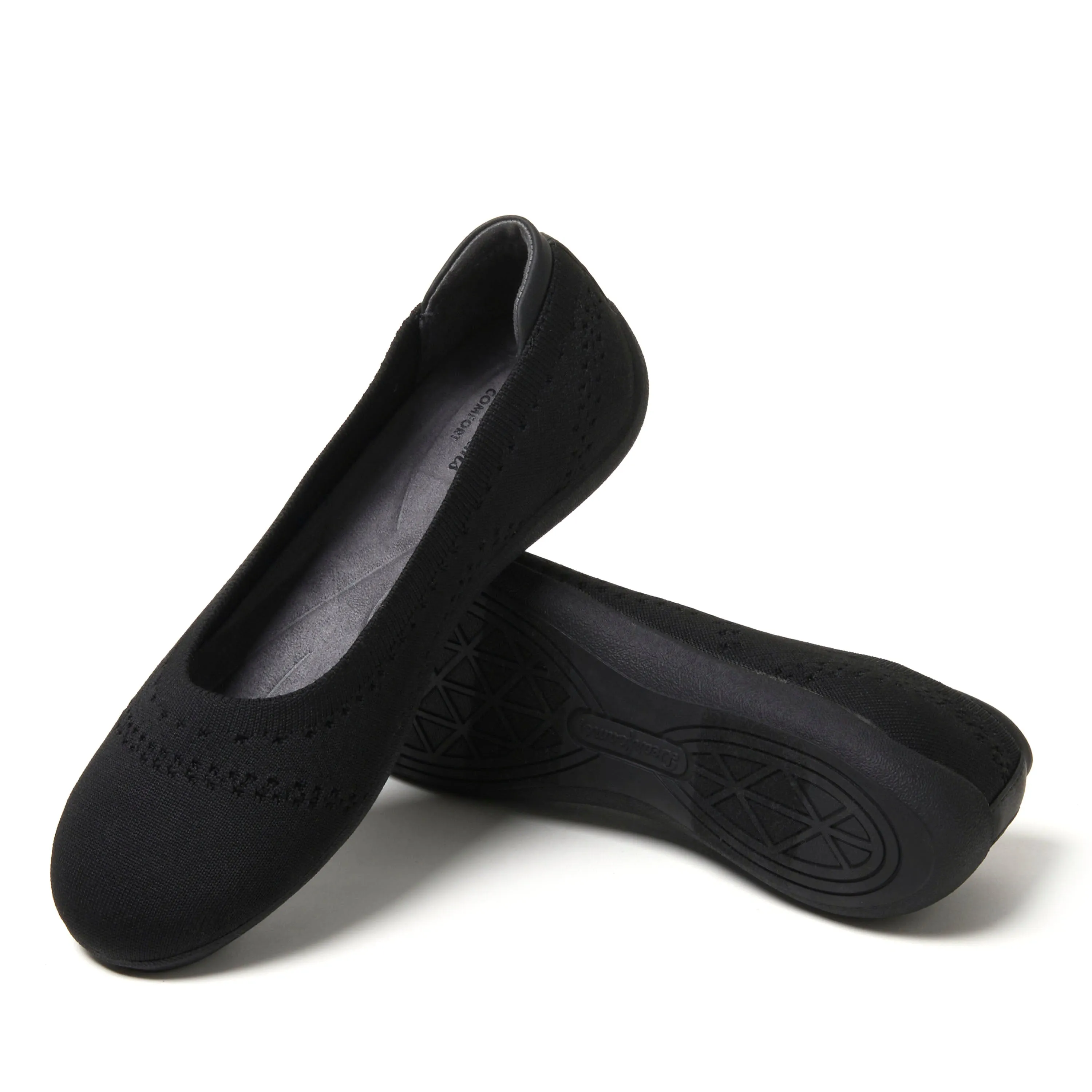 Dearfoams Women's Misty Ballet Flat Indoor/Outdoor Slip Ons