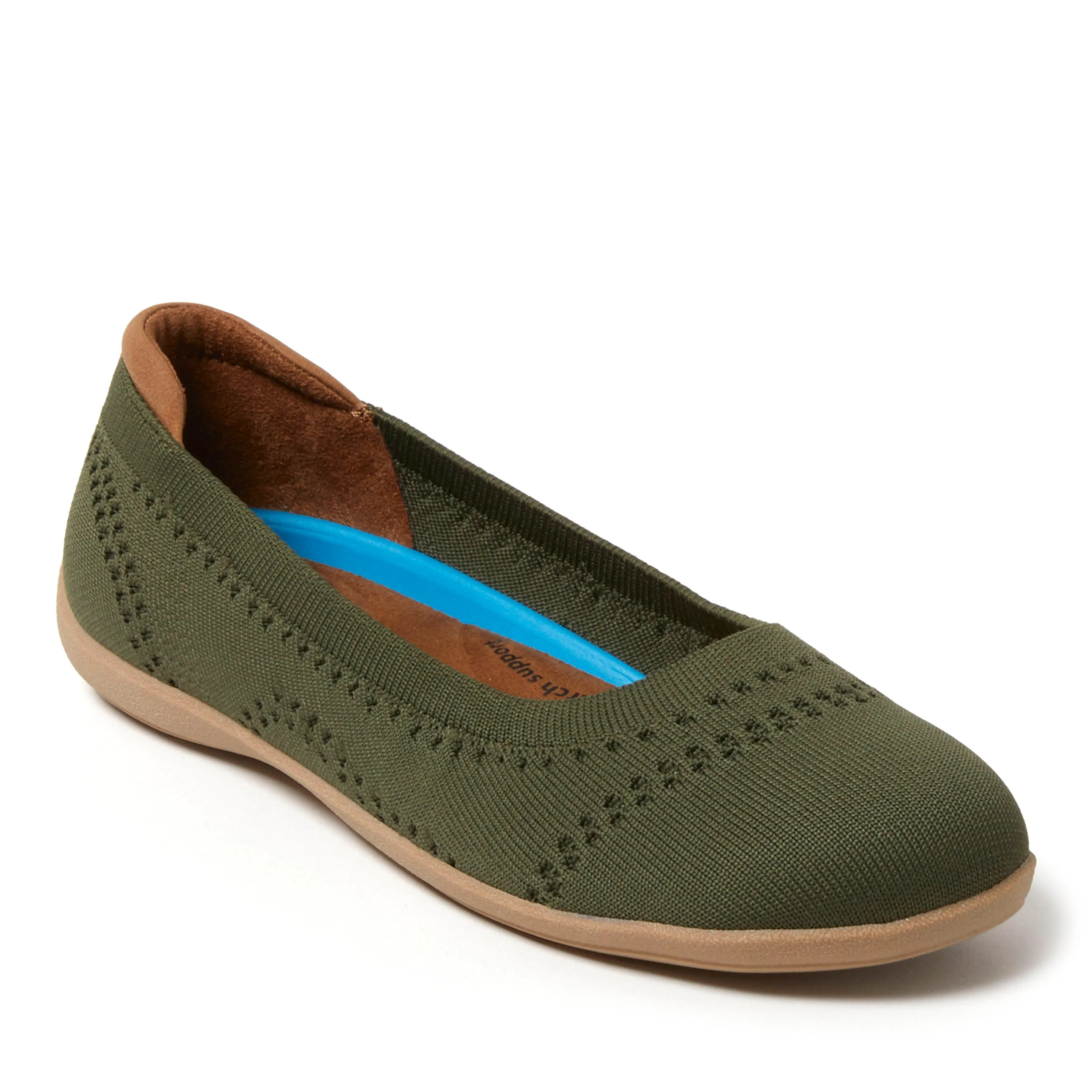 Dearfoams Women's Misty Ballet Flat Indoor/Outdoor Slip Ons