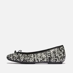 Delicato Black Ivory Mix Ballet Flat