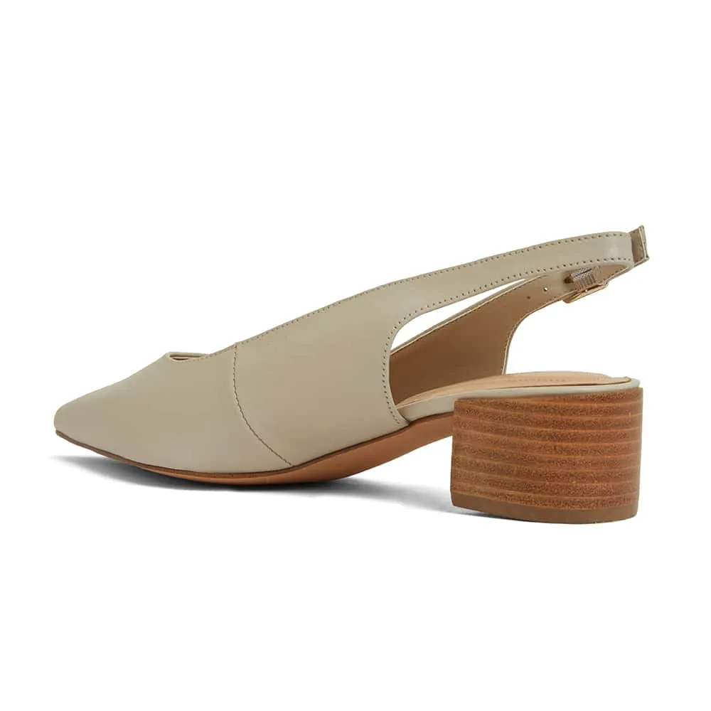 Dena Heel in Ivory Leather