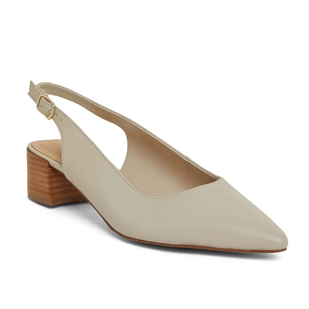 Dena Heel in Ivory Leather