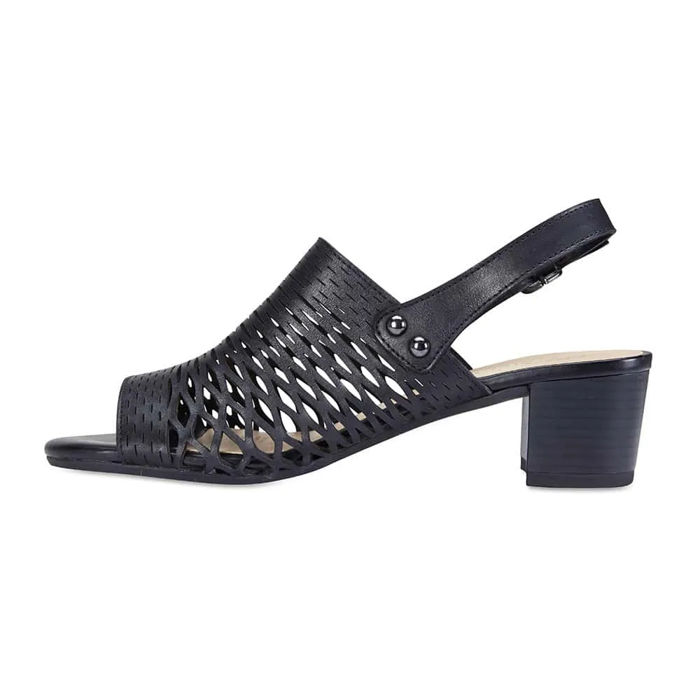 Denise Heel in Black Leather