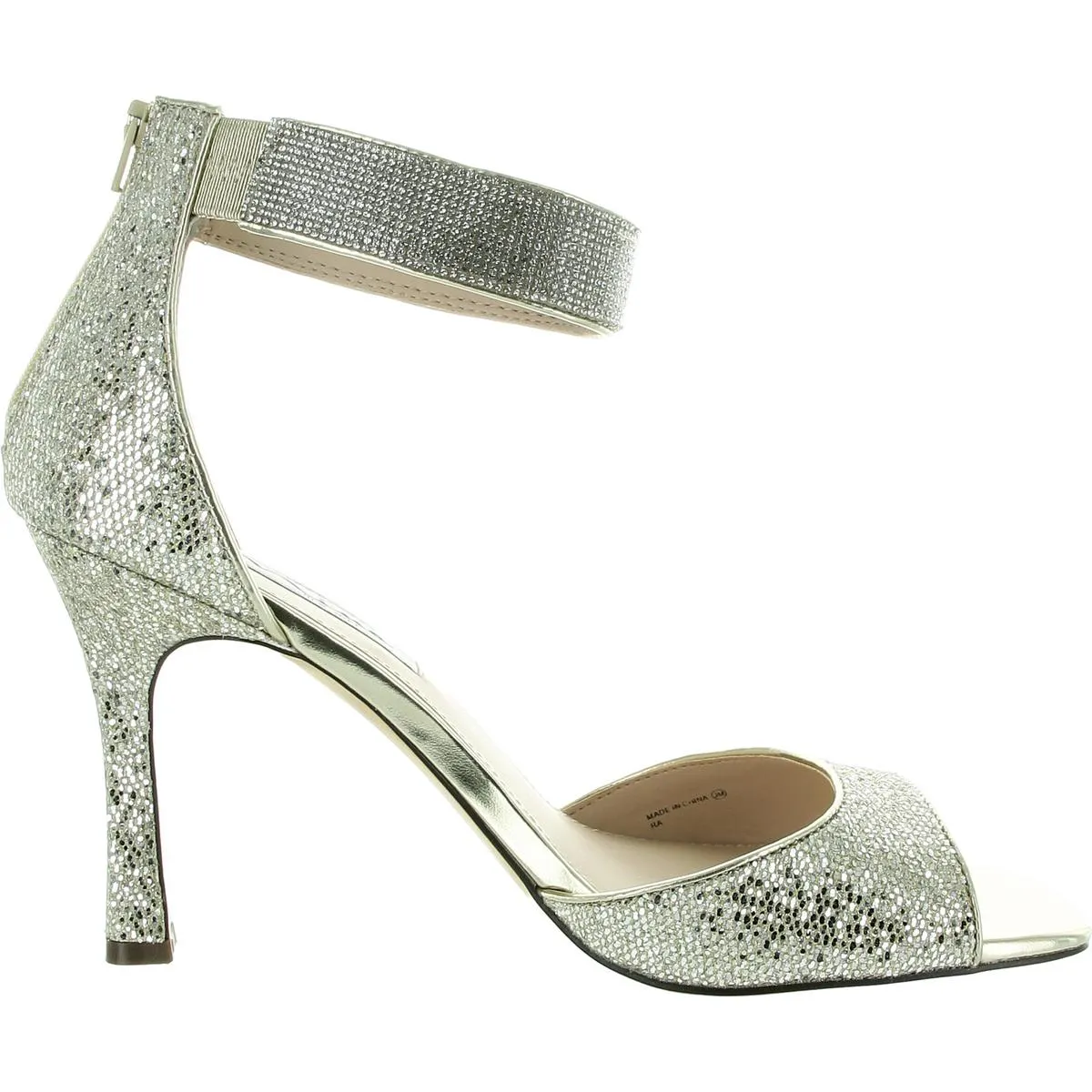 Dezzie Womens Embellished Metallic Heels