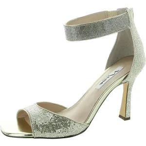 Dezzie Womens Embellished Metallic Heels