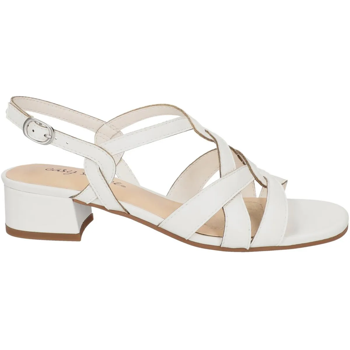 DIDI Womens Faux leather Open toe Block Heel
