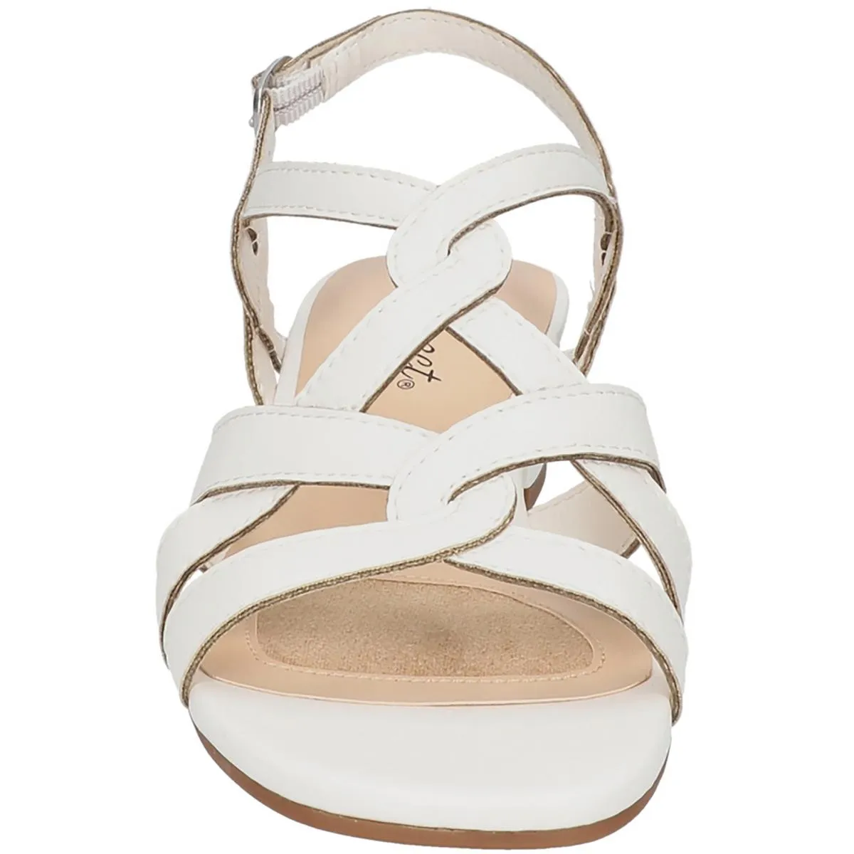 DIDI Womens Faux leather Open toe Block Heel