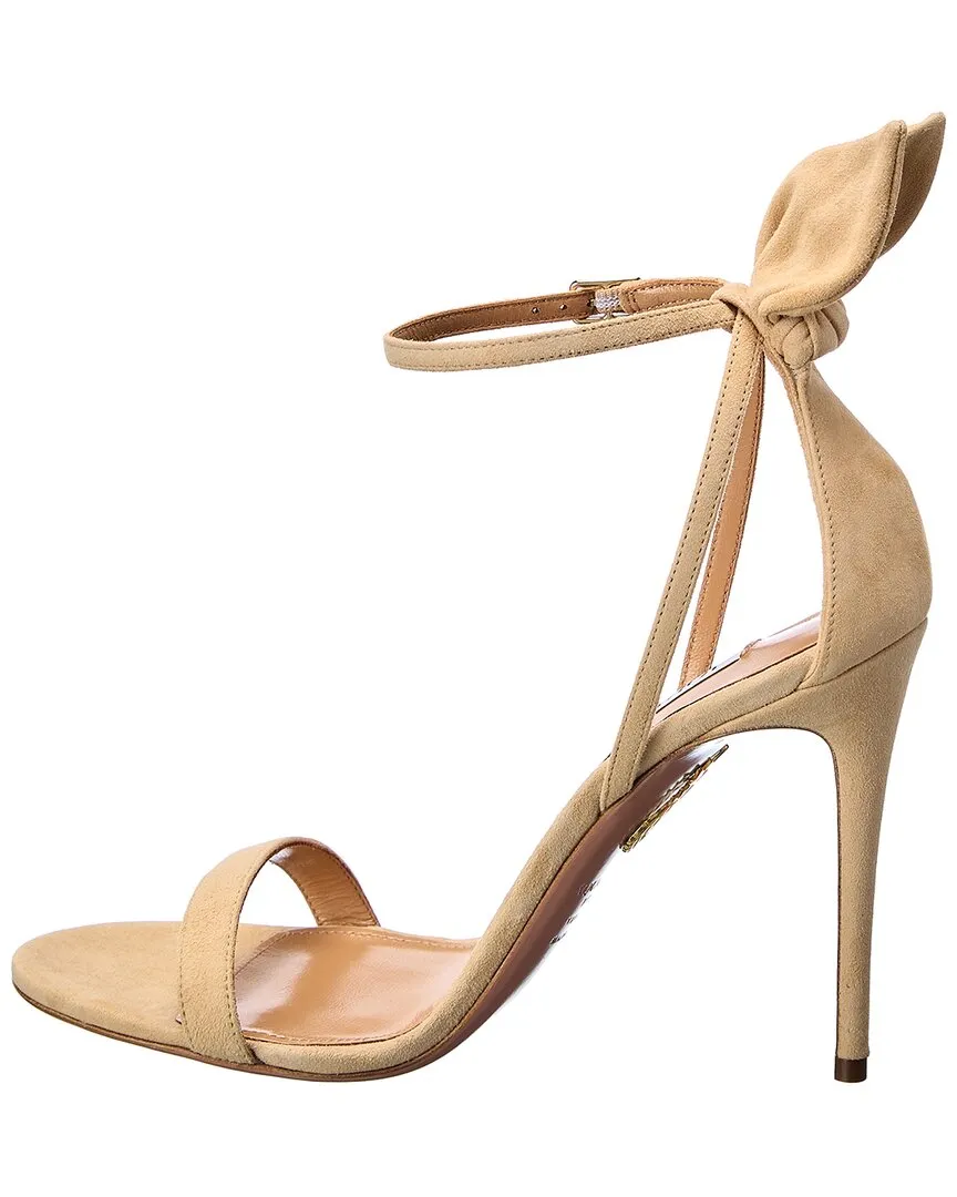 DNU FW24 Aquazzura Bow Tie 105 Suede Sandal