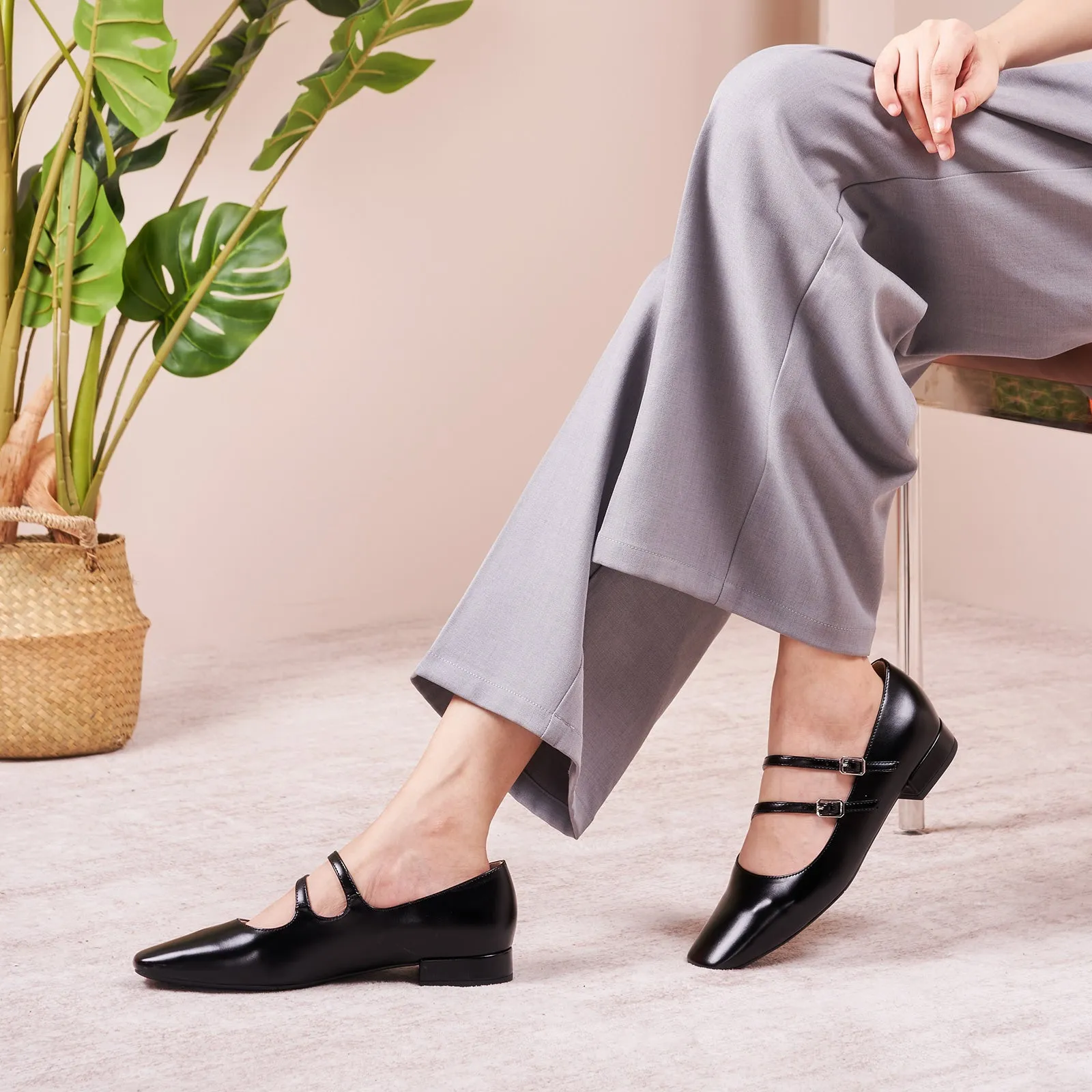 Double-Straps Block Heel Mary Jane (Alyssa A