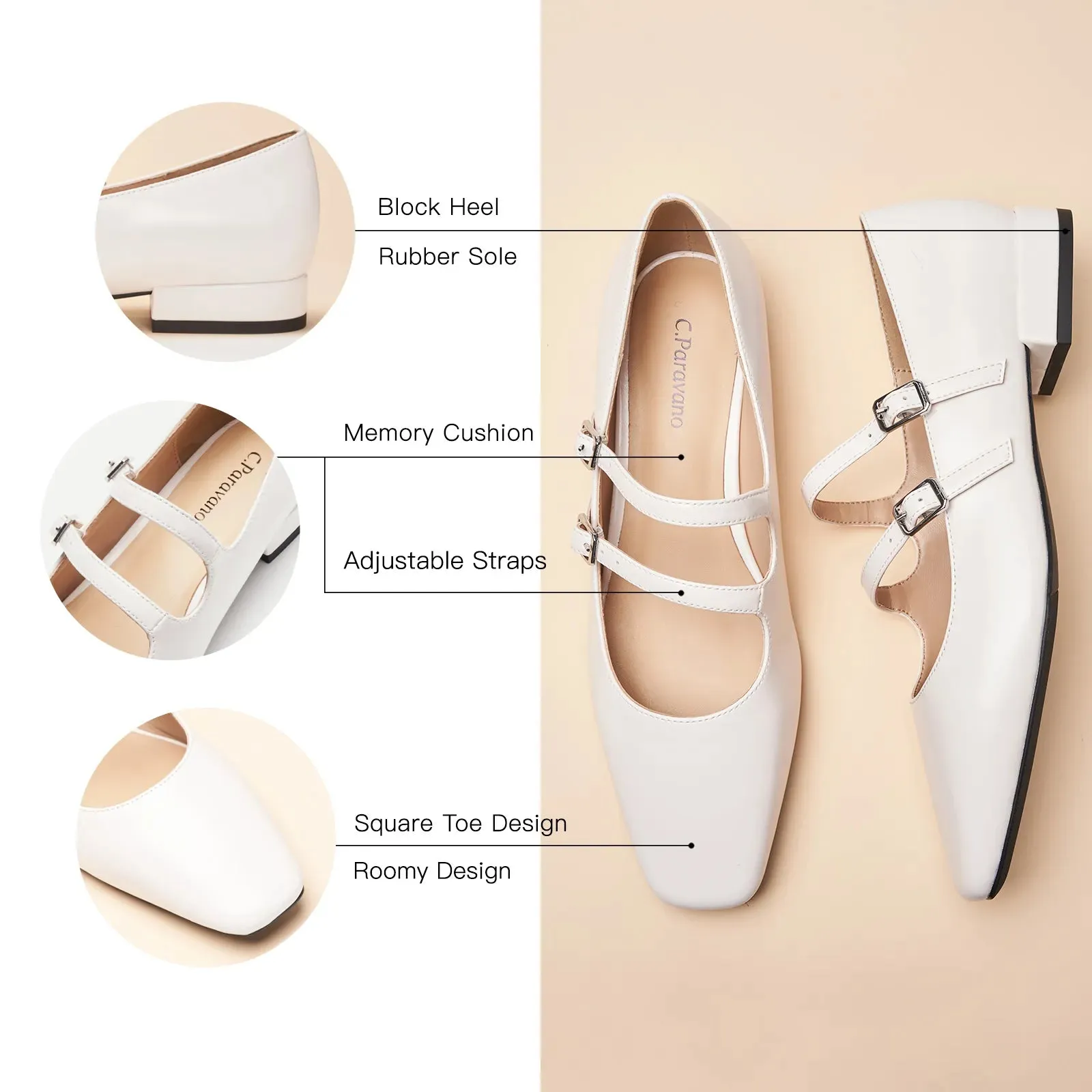 Double-Straps Block Heel Mary Jane (Alyssa A