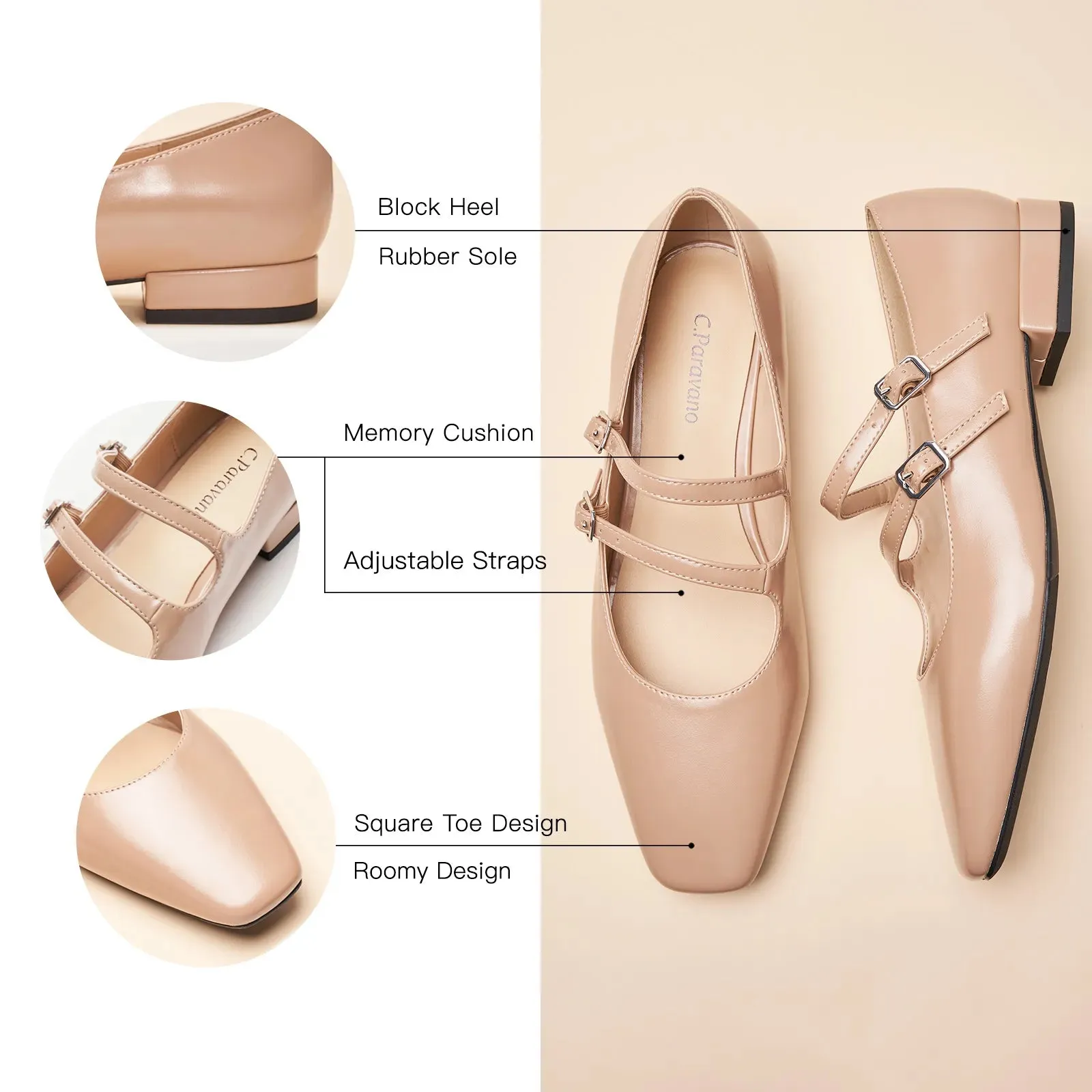 Double-Straps Block Heel Mary Jane (Alyssa A