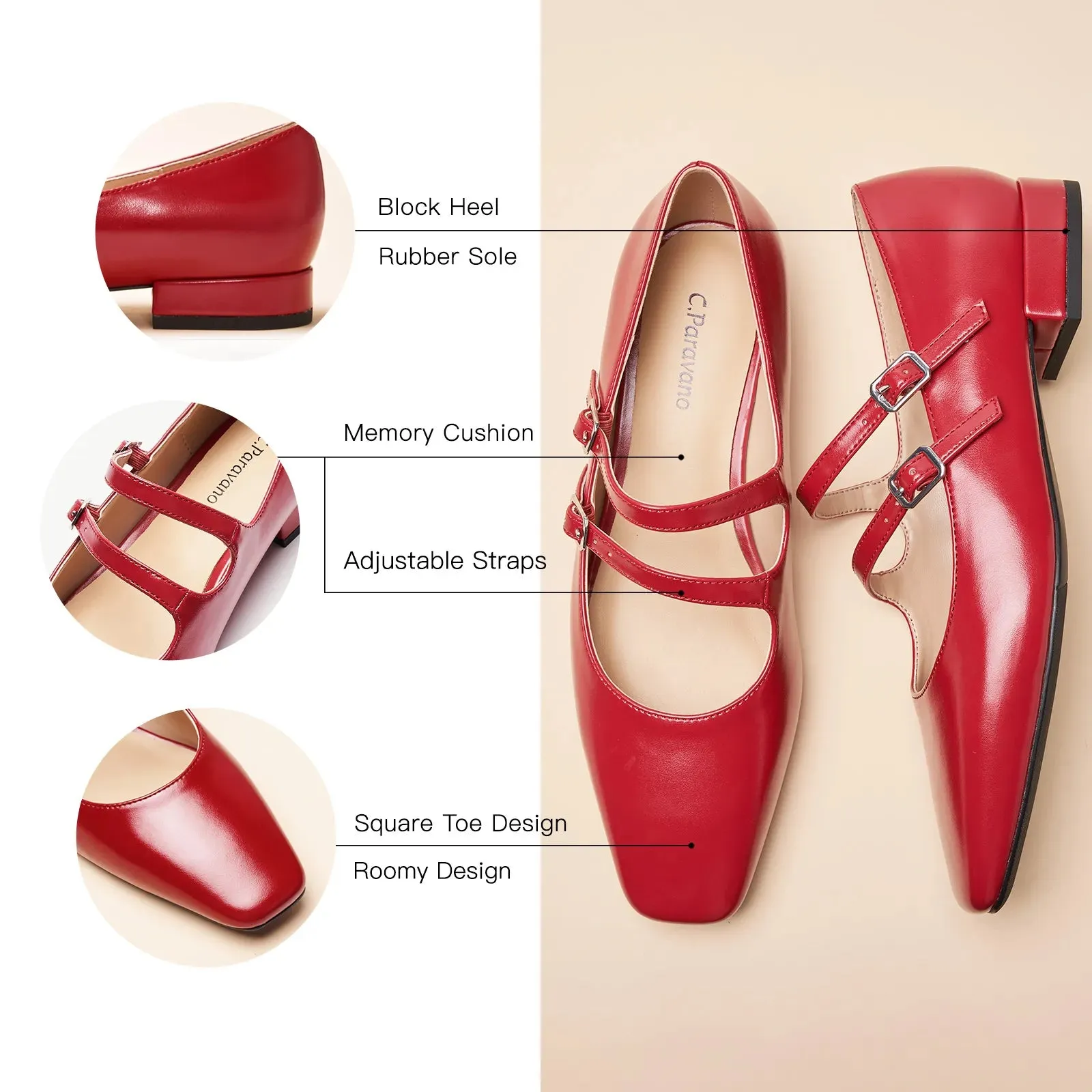 Double-Straps Block Heel Mary Jane (Alyssa A