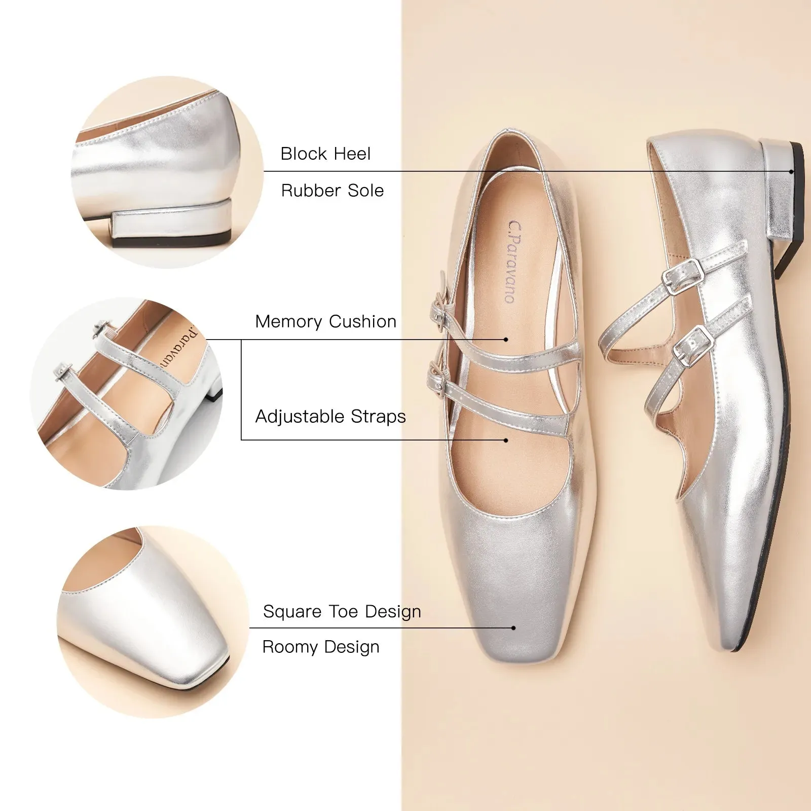 Double-Straps Block Heel Mary Jane (Alyssa A